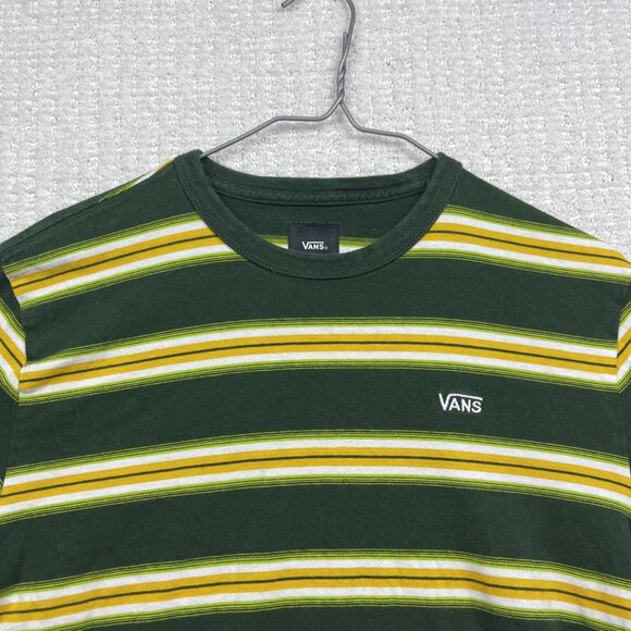 VANS Mesa Verde T-Shirt Boys XL Striped Yellow / Green Skater Surf Mountain - Picture 2 of 15